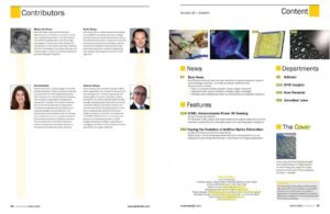 Image showing table of contents and contributing editors for EuroPhotonics 2021 Autumn edition